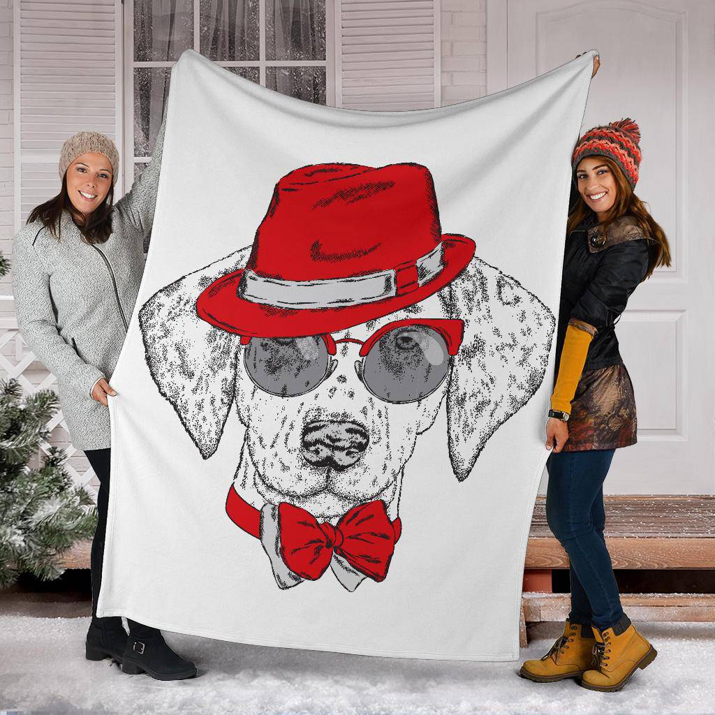 Beautiful Dog Breed with Hat Premium Blanket - Top Content | POD Collection | Free Shipping