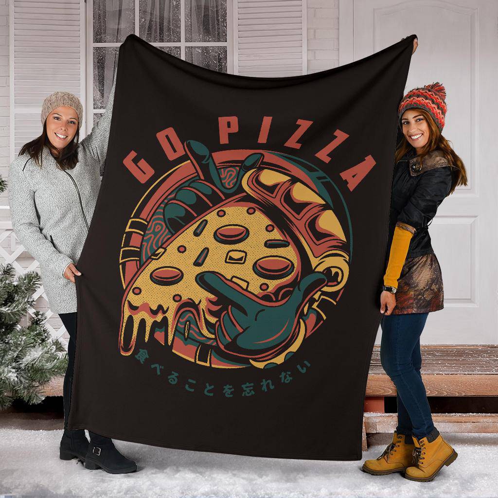 Go Pizza Figure Japanese Art Cartoon Premium Blanket - Top Content | POD Collection | Free Shipping