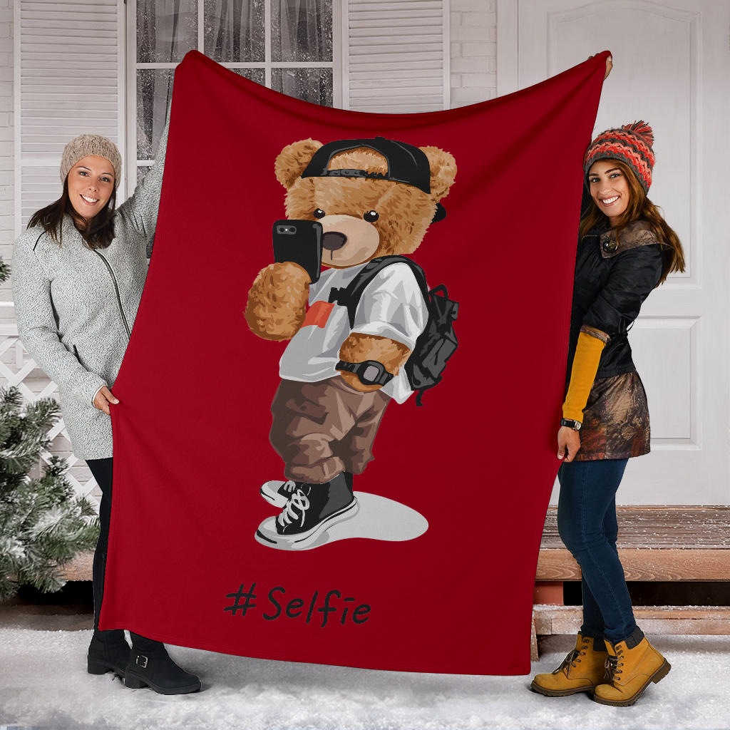 Teddy Red Selfie blanket - Top Content | POD Collection | Free Shipping