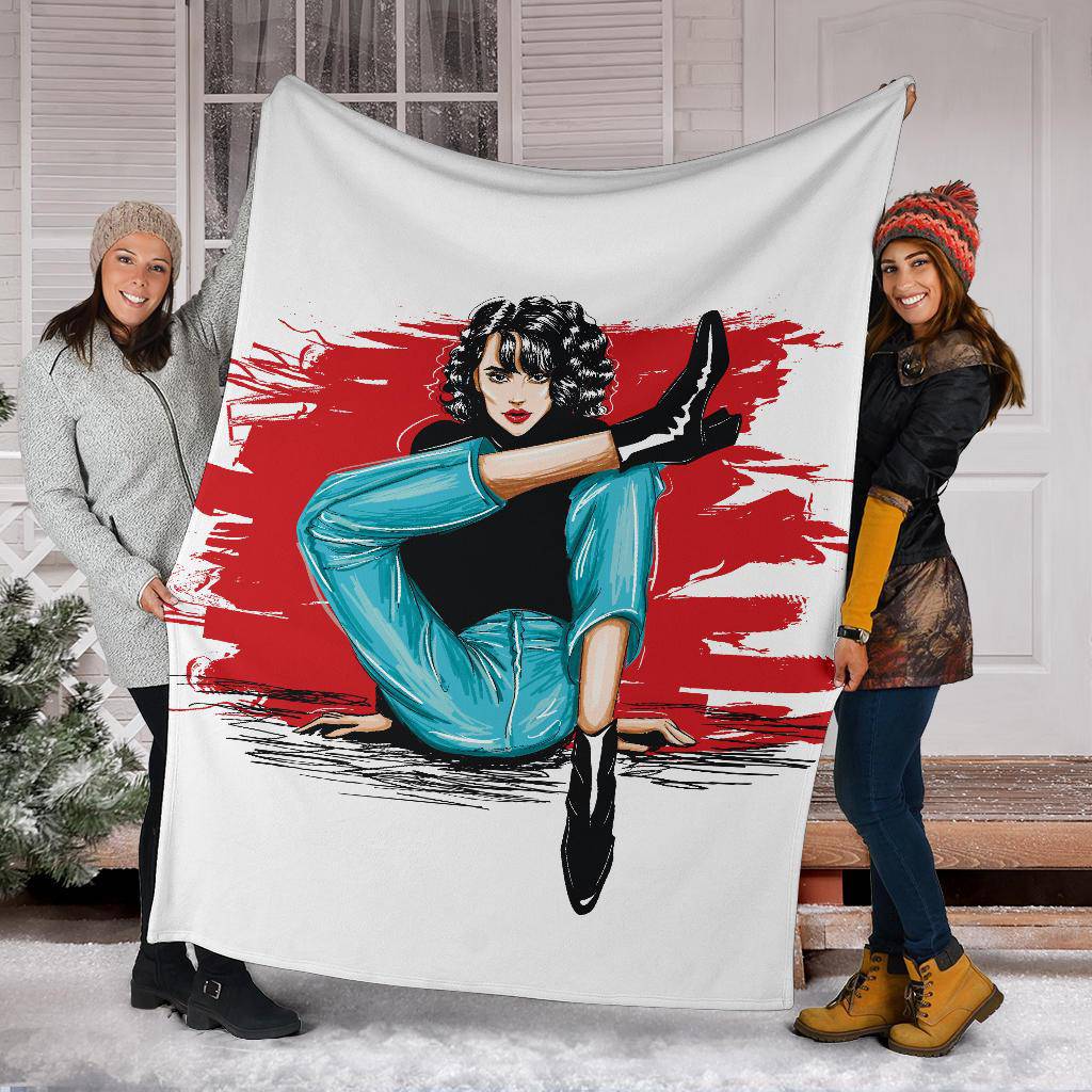 Cool Stylish Woman Posing Premium Blanket - Top Content | POD Collection | Free Shipping