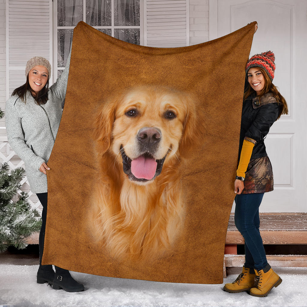 Golden Retriever Face Hair Blanket