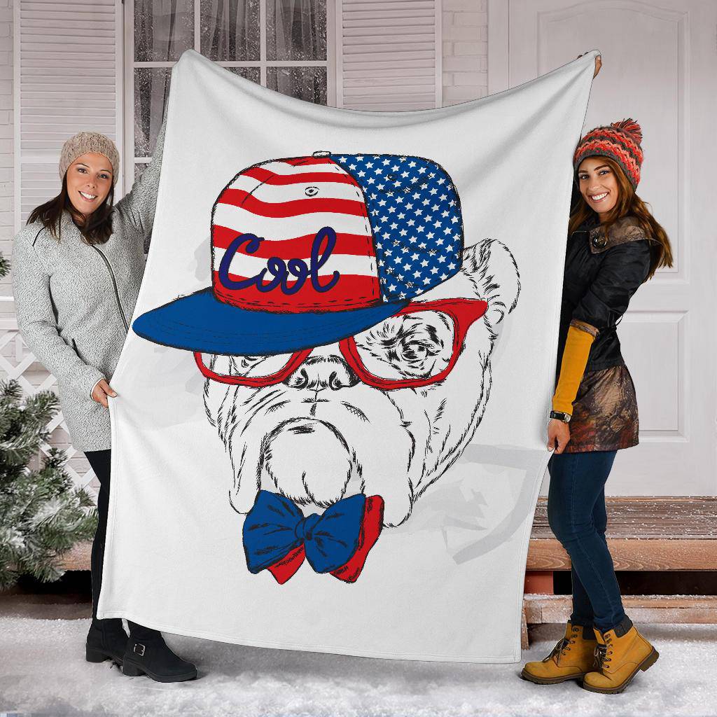 Stylish Snapback American Dog Premium Blanket - Top Content | POD Collection | Free Shipping