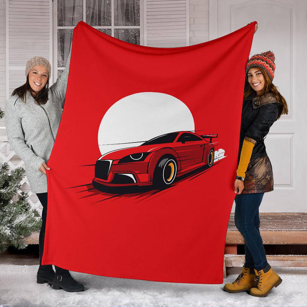 Red Moon Car Auto Premium Blanket - Top Content | POD Collection | Free Shipping