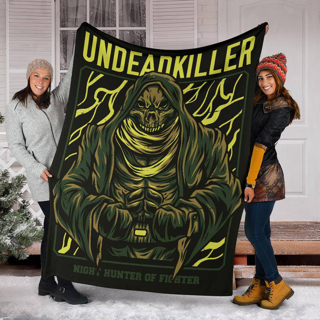 Undead Killer Skull Art Cartoon Premium Blanket - Top Content | POD Collection | Free Shipping