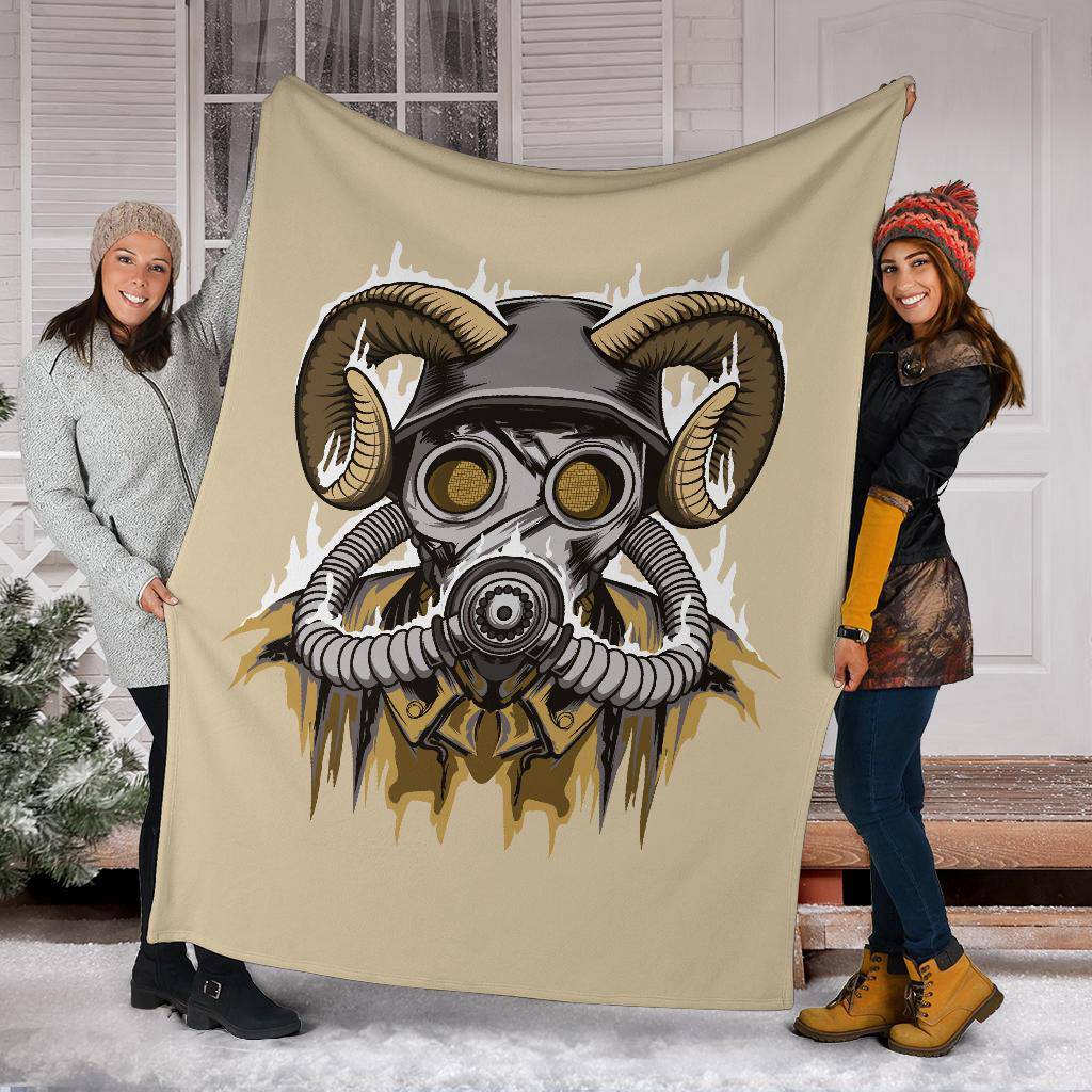 Cool Drawing Of A Masked With Horns Character Premium Blanket - Top Content | POD Collection | Free Shipping