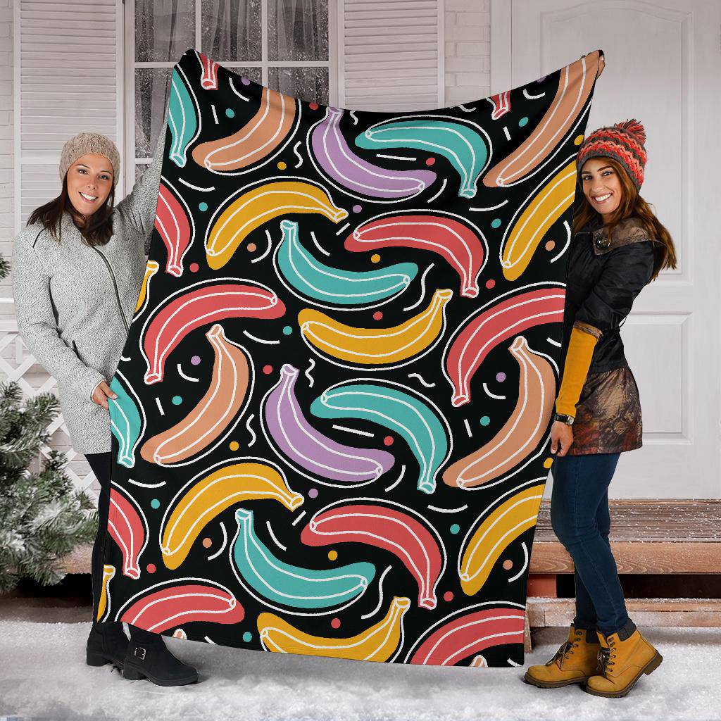 Colorful Banana Pattern Premium Blanket - Top Content | POD Collection | Free Shipping