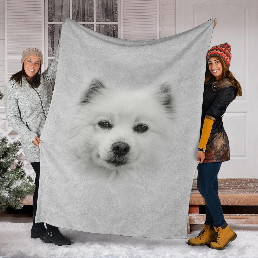 American Eskimo Face Hair Blanket