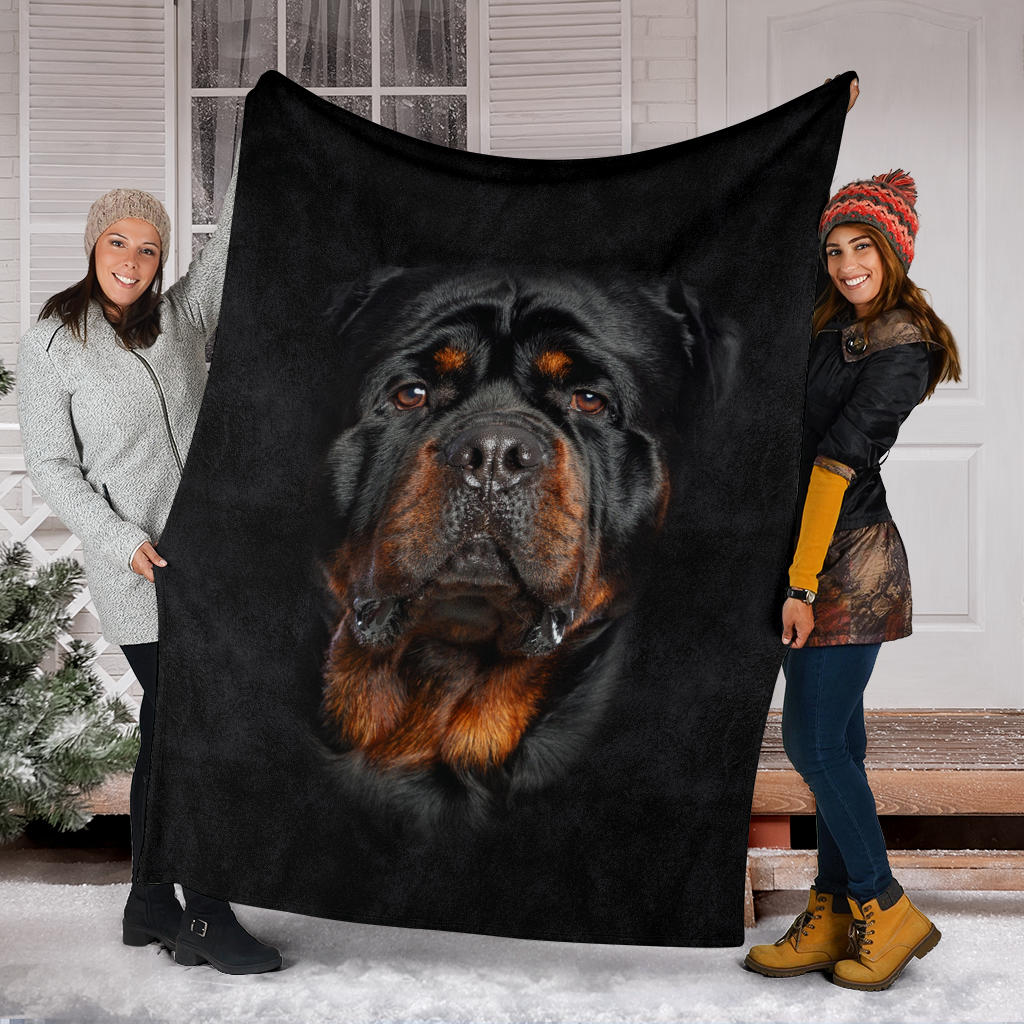 Rottweiler Face Hair Blanket