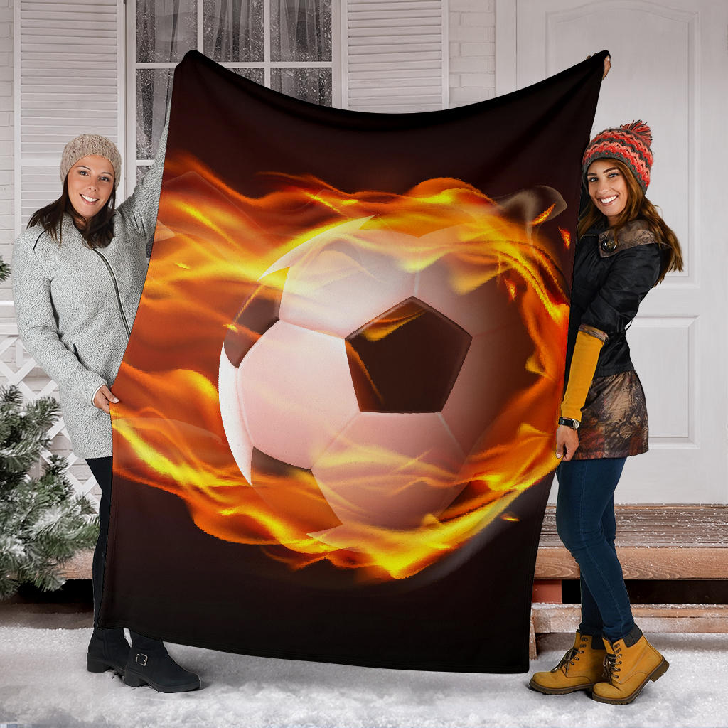 football ball flying flames realistic blanket - Top Content | POD Collection | Free Shipping