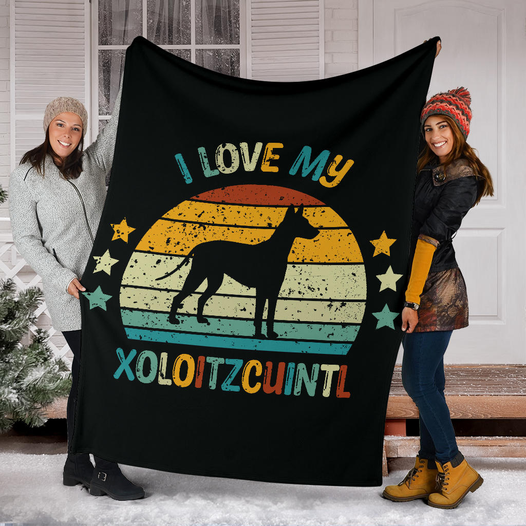 Xoloitzcuintle Blanket, Xoloitzcuintle Retro Blanket, Xoloitzcuintle Throw Blanket, Xoloitzcuintle Gifts