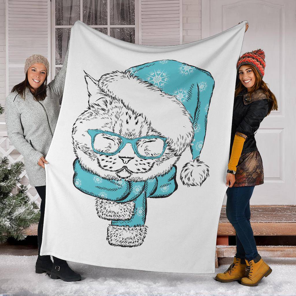 Smart Chirstmas Cat Cartoon Premium Blanket - Top Content | POD Collection | Free Shipping