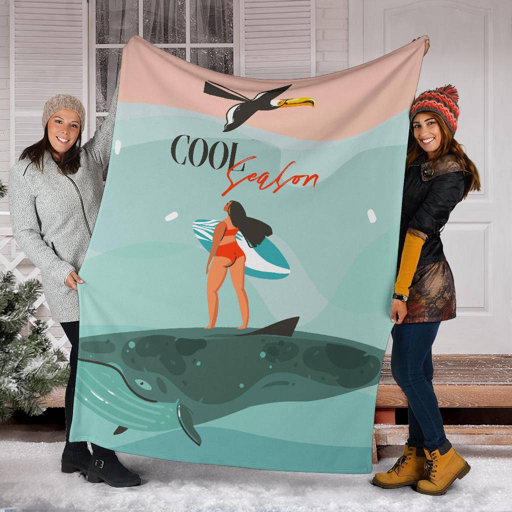 Hand Drawn Premium Blanket, Cool Season Summer - Top Content | POD Collection | Free Shipping