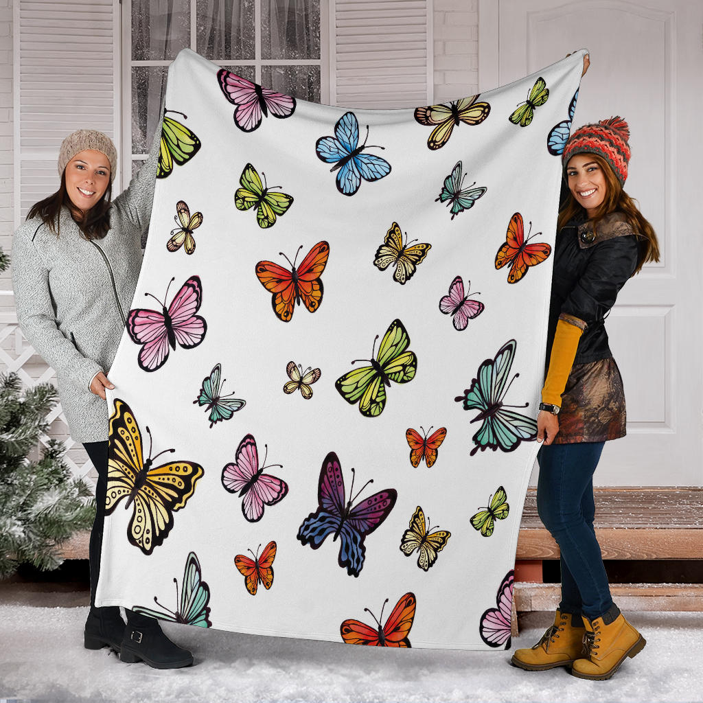 watercolor butterflies white collection blanket - Top Content | POD Collection | Free Shipping