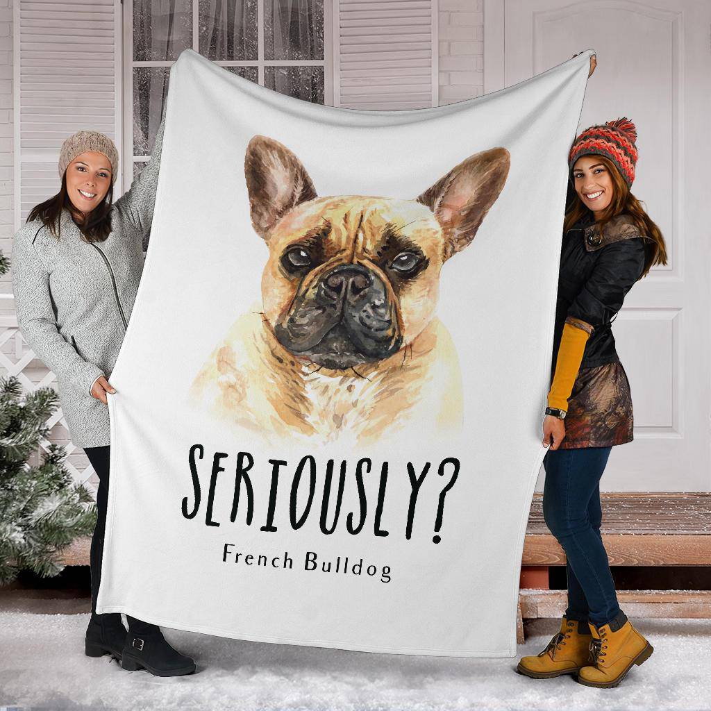 French Bulldog Premium Blanket, Watercolour Portrait Illustration - Top Content | POD Collection | Free Shipping