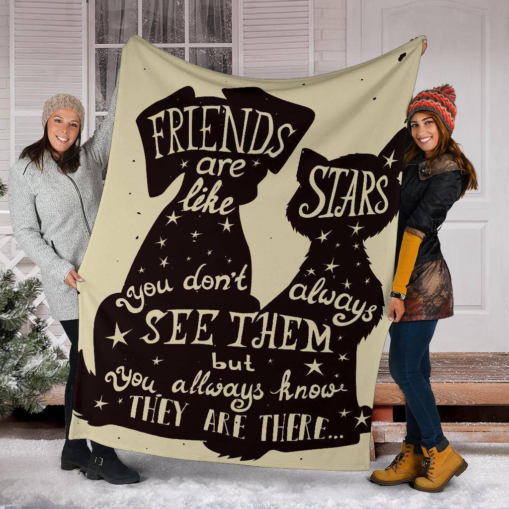 Pets Friends Are Like Stars Premium Blanket - Top Content | POD Collection | Free Shipping