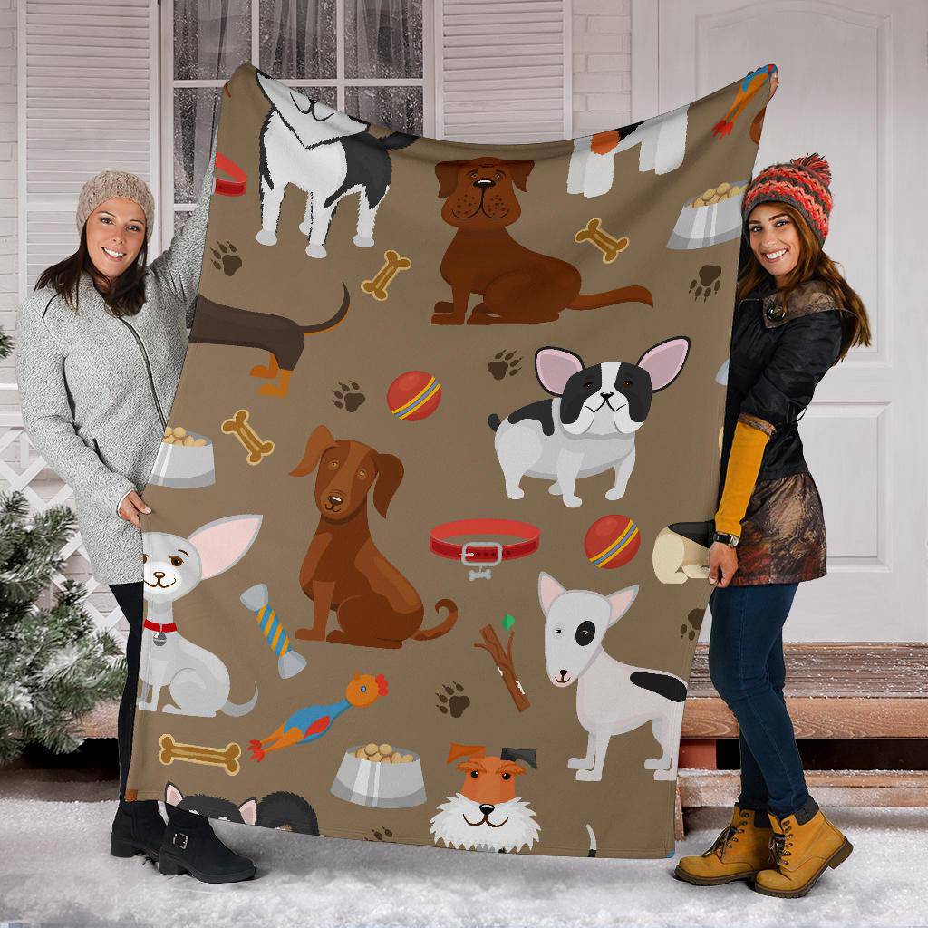 Cute Funny Dog Cartoon Background Premium Blanket - Top Content | POD Collection | Free Shipping