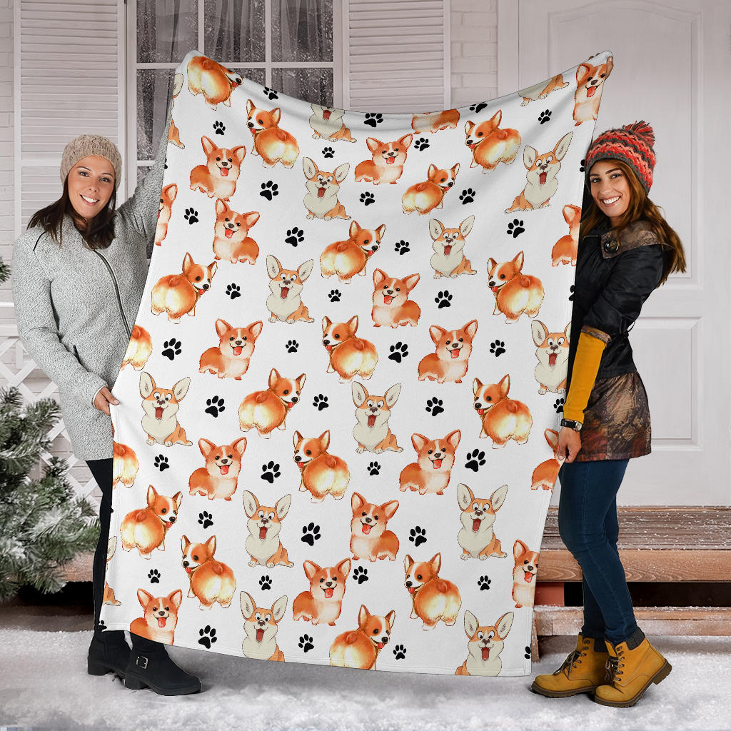 Welsh Corgi Paw Blanket