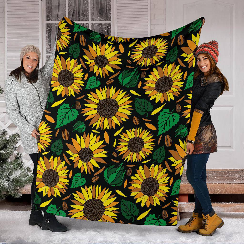 Sunflower Pattern, Plant Lover, Floral Premium Blanket - Top Content | POD Collection | Free Shipping