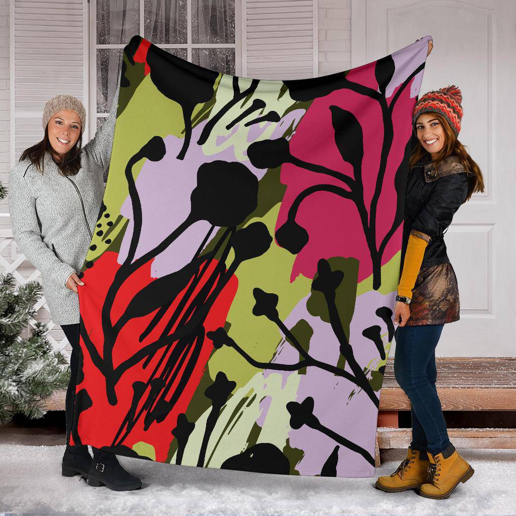 Abstract Art Floral Flowers Premium Blanket - Top Content | POD Collection | Free Shipping