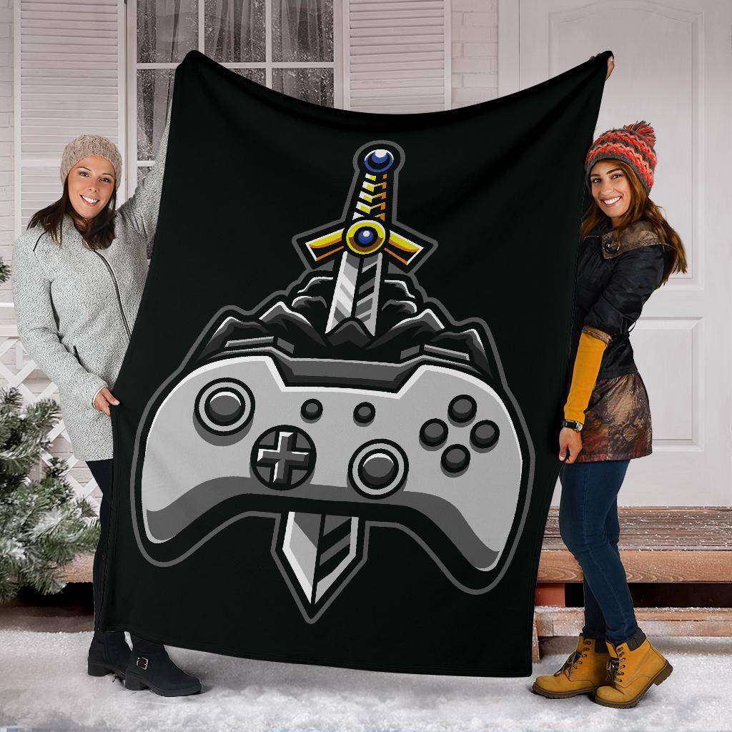 Premium Blanket Gaming Joy Stick With Sword Cartoon - Top Content | POD Collection | Free Shipping