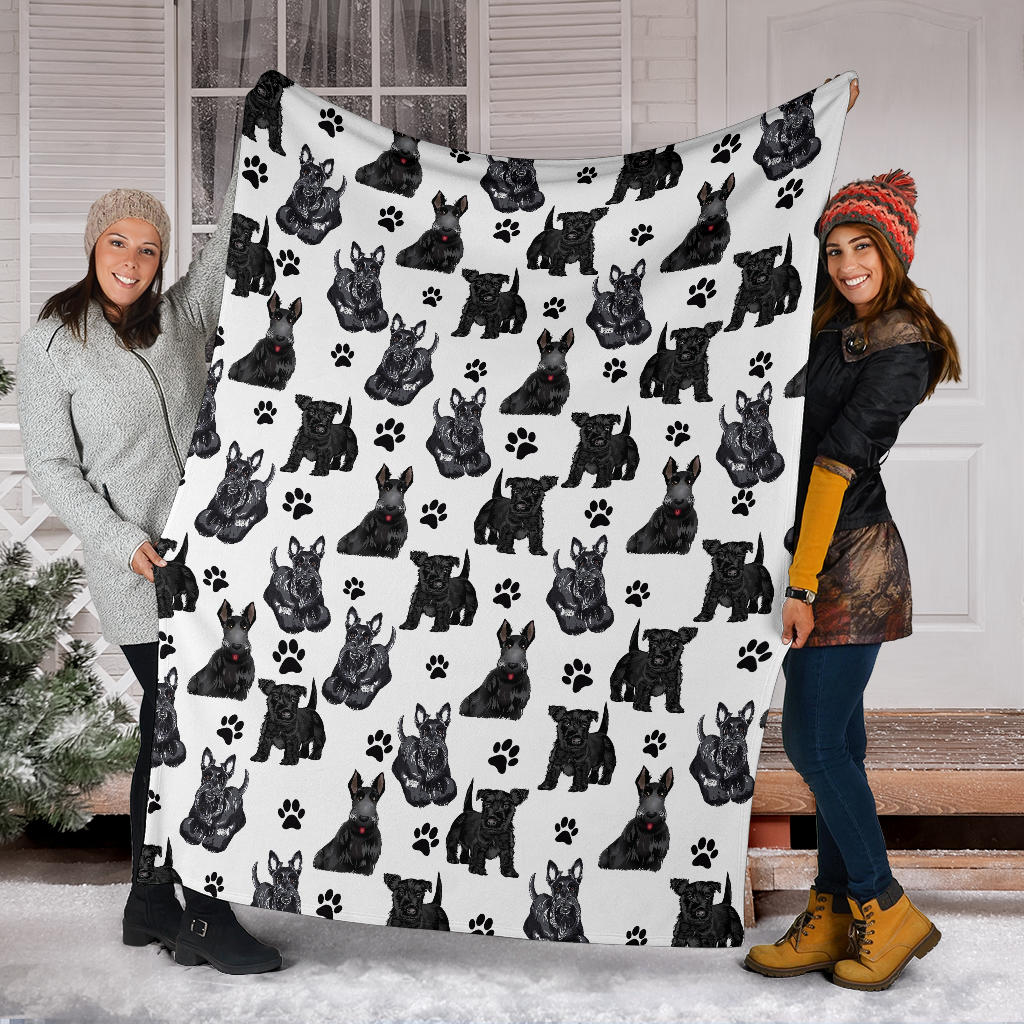 Scottish Terrier Paw Blanket