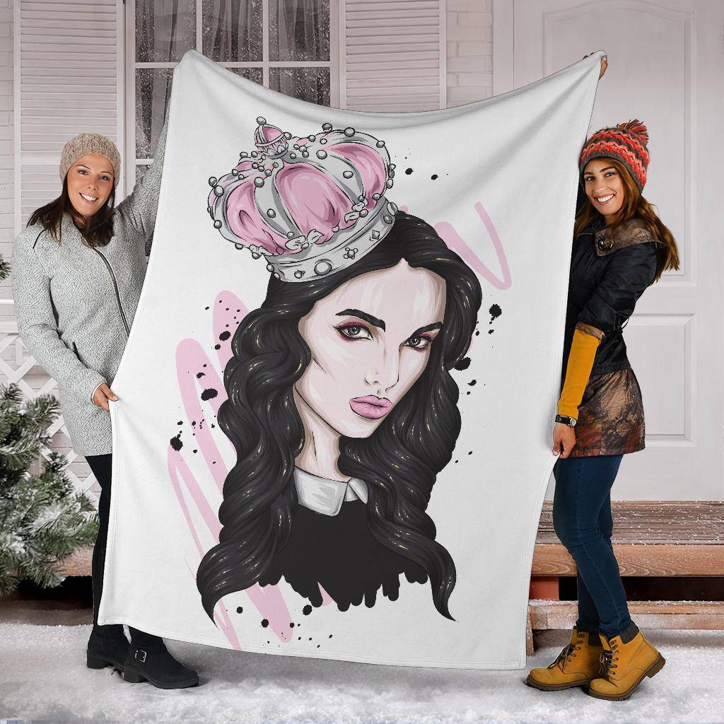 Beautiful Crown Girl Cartoon Premium Blanket - Top Content | POD Collection | Free Shipping