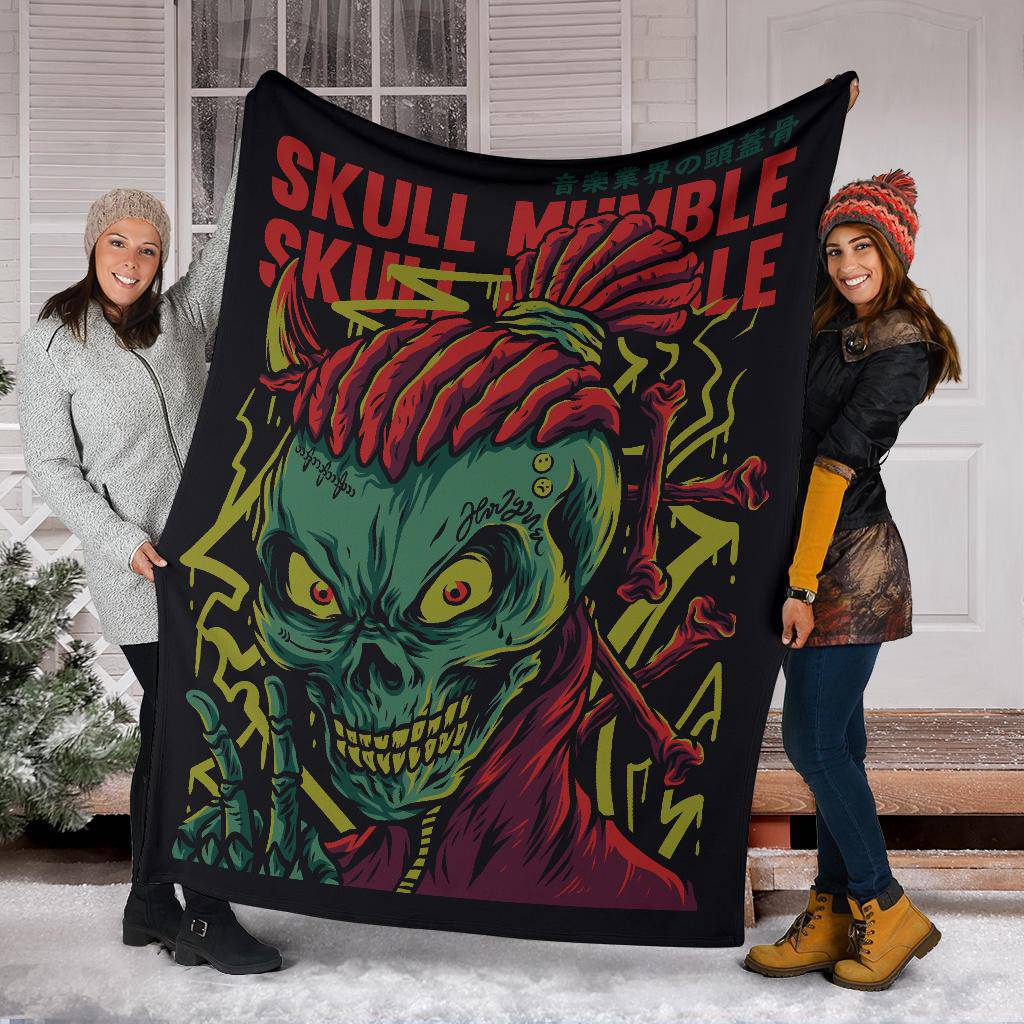 Skull Mumble Rap Music Art Cartoon Premium Blanket - Top Content | POD Collection | Free Shipping