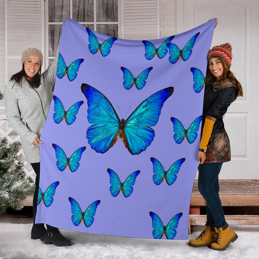 beautiful blue butterflies purple blanket - Top Content | POD Collection | Free Shipping