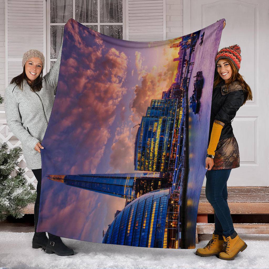 Sunset London City UK Lights Premium Blanket - Top Content | POD Collection | Free Shipping