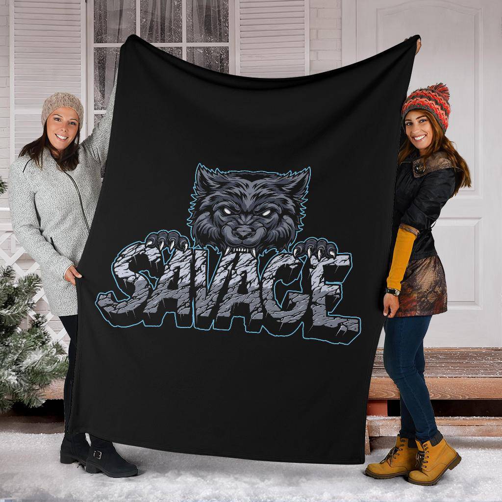 Premium Blanket Savage Aggressive Wolf Cartoon - Top Content | POD Collection | Free Shipping