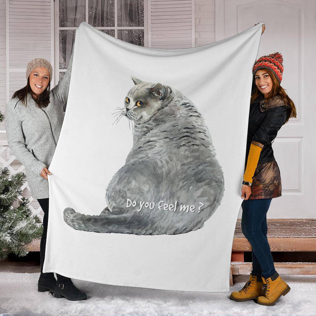 Watercolour Cat Drawing Illustration Premium Blanket, Do you Feel Me - Top Content | POD Collection | Free Shipping