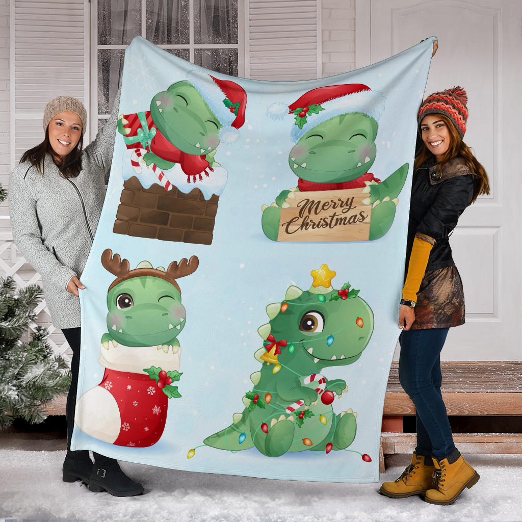 cute dinosaurs merry christmas theme blanket - Top Content | POD Collection | Free Shipping