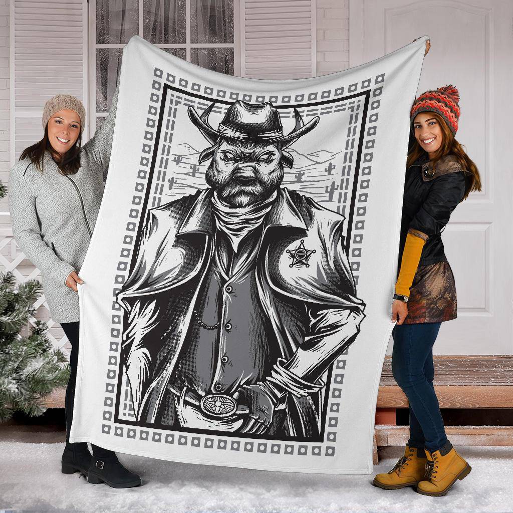 Western Ranger Cowboy Art Cartoon Premium Blanket - Top Content | POD Collection | Free Shipping