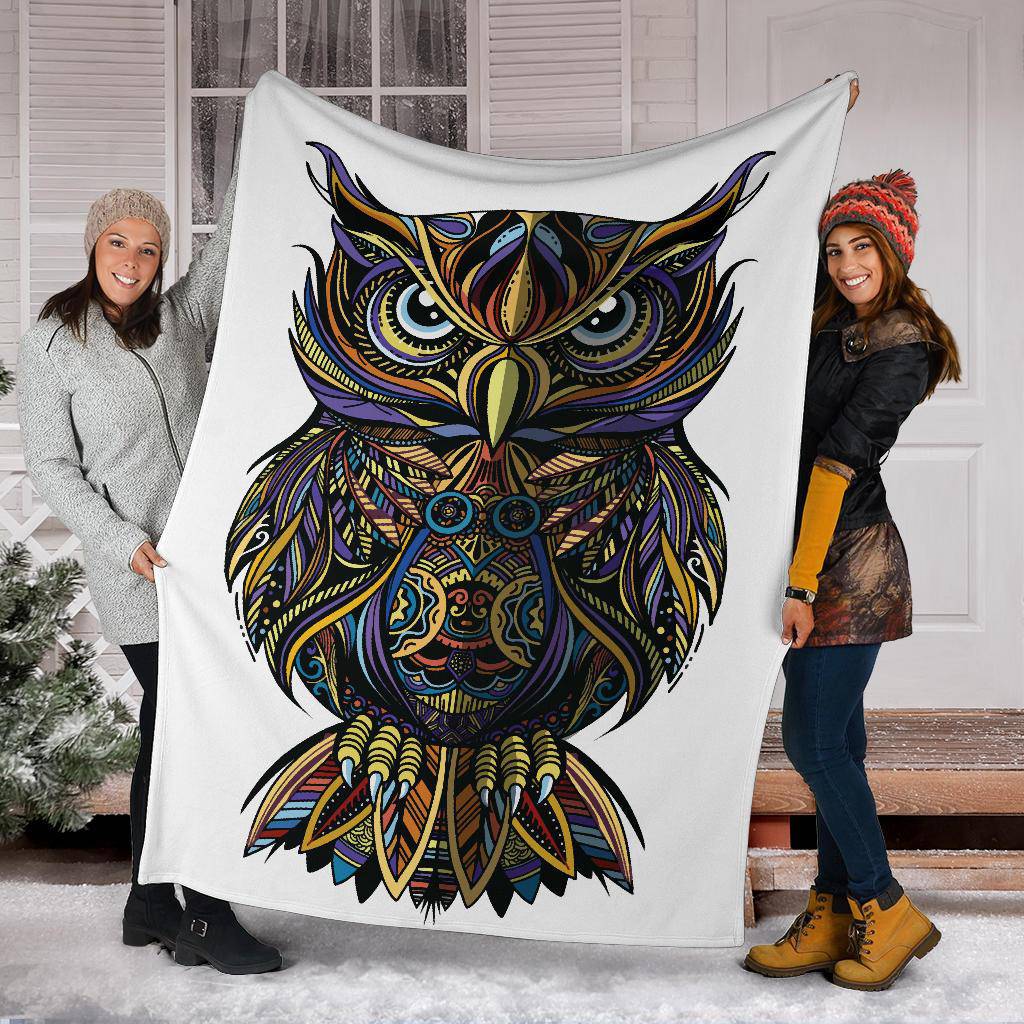 Zentage Drawn Owl Premium Blanket - Top Content | POD Collection | Free Shipping