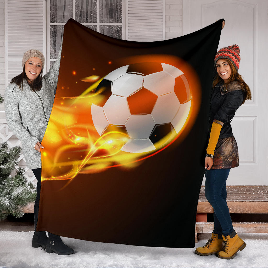 soccer ball flying fire blanket - Top Content | POD Collection | Free Shipping