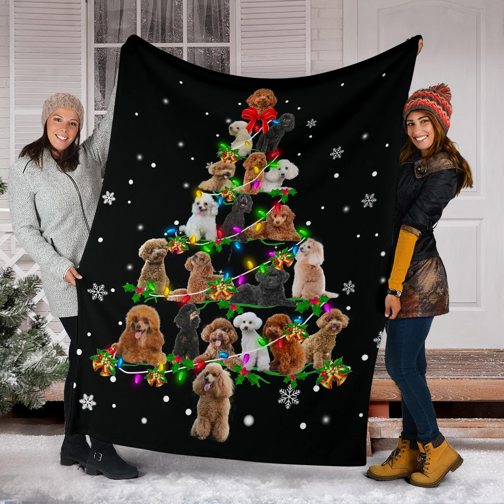 Poodle Christmas Tree Blanket