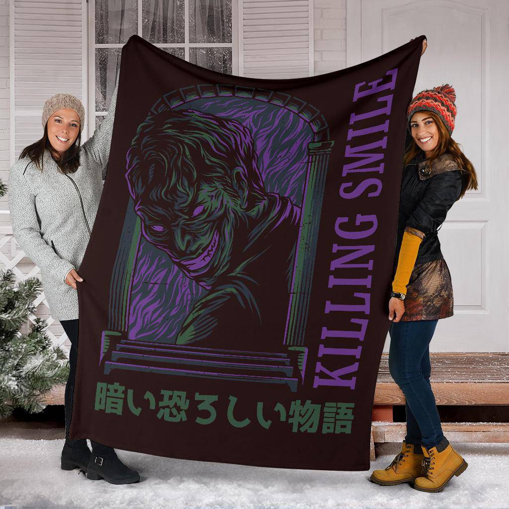 Premium Blanket Japanese Cartoon Funny Killing Smile Face - Top Content | POD Collection | Free Shipping