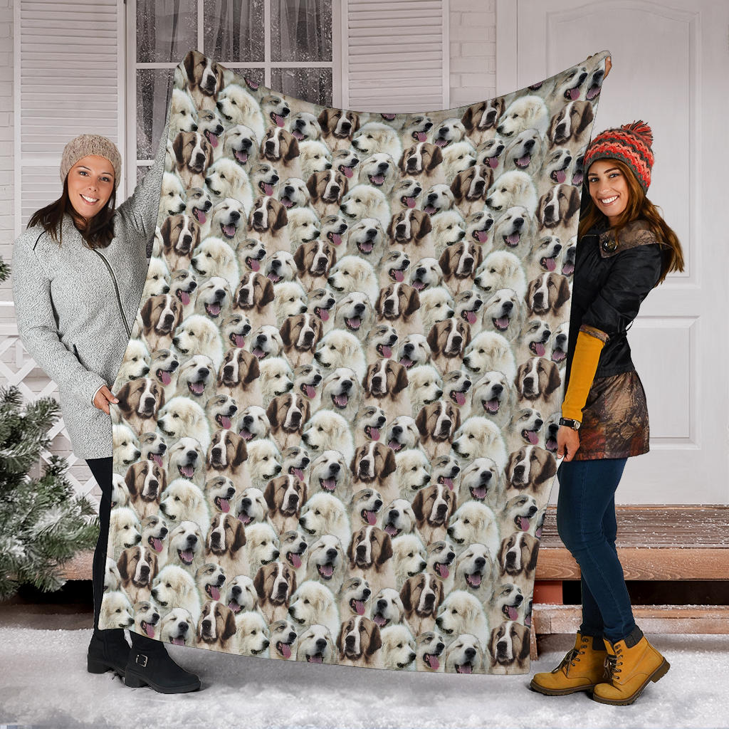 Pyrenean Mastiff Full Face Blanket