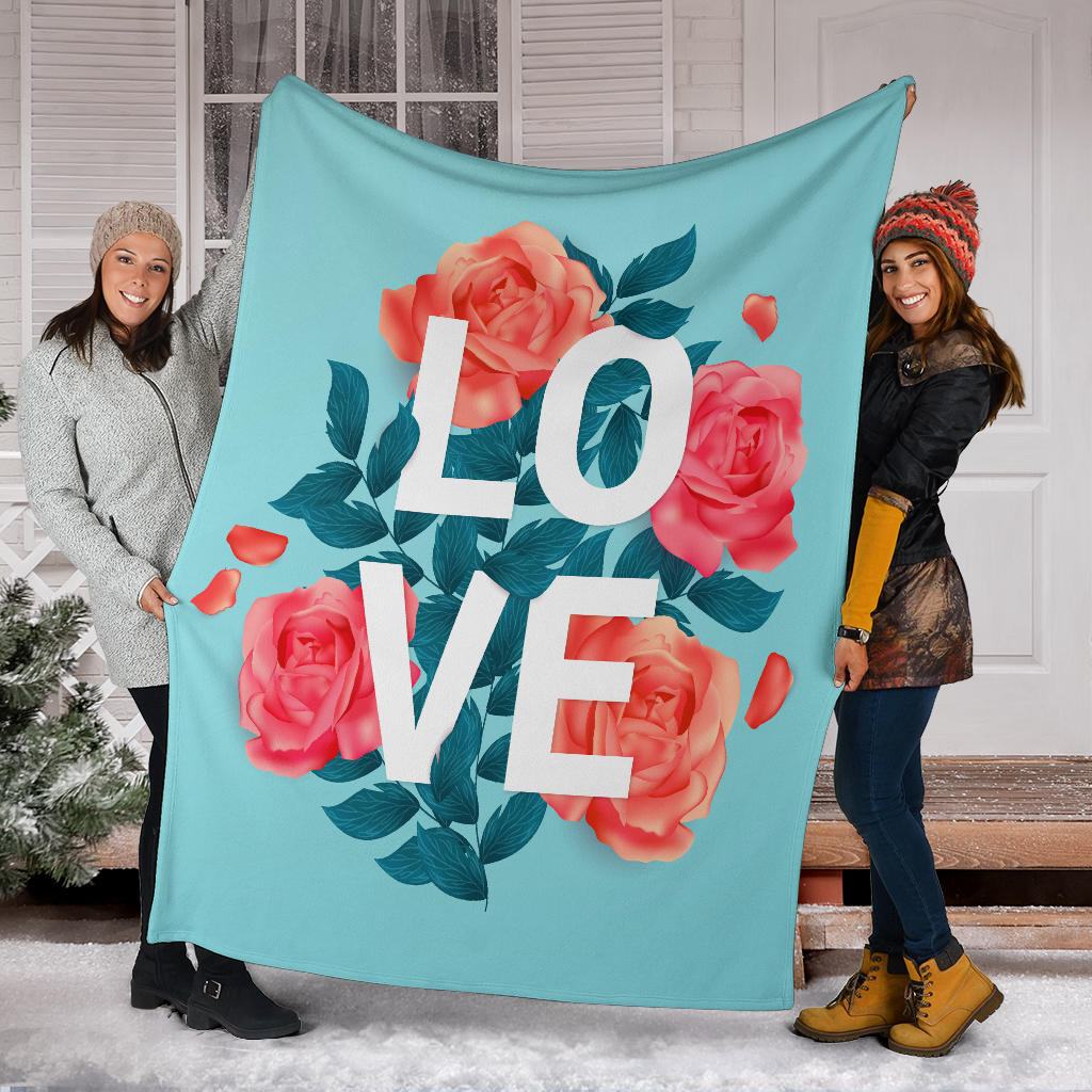 Love Red Roses Valentine Blanket