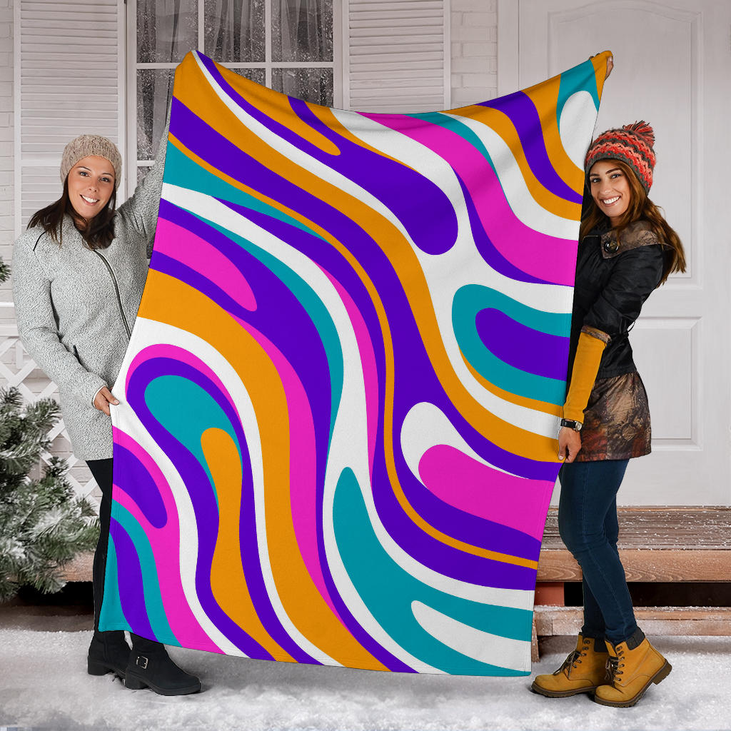 Psychedelic Groovy Background Blanket