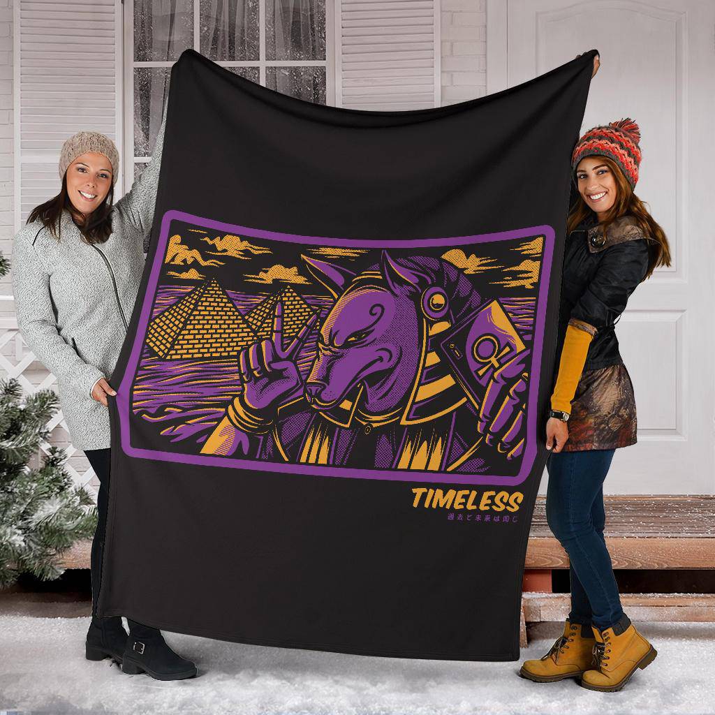 Premium Blanket Timeless Anubis Egyptian God Pyramid Cartoon - Top Content | POD Collection | Free Shipping