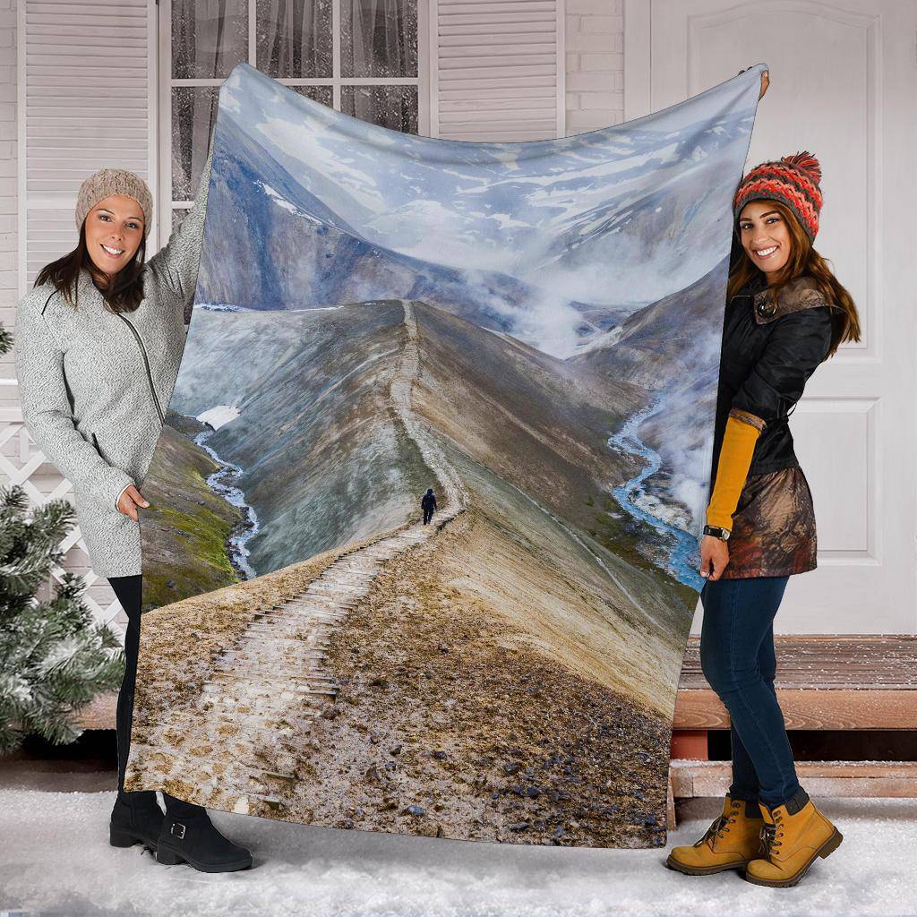 Walking Mountain Road View Premium Blanket - Top Content | POD Collection | Free Shipping