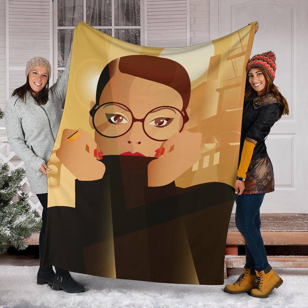 City Stylish Woman Cartoon Premium Blanket - Top Content | POD Collection | Free Shipping