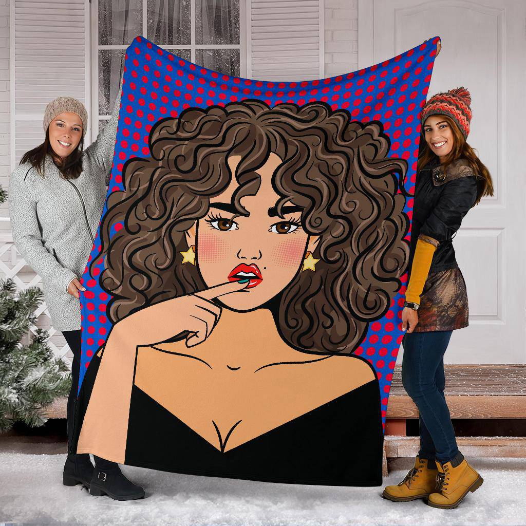 Wow pop art girl Premium Blanket - Top Content | POD Collection | Free Shipping