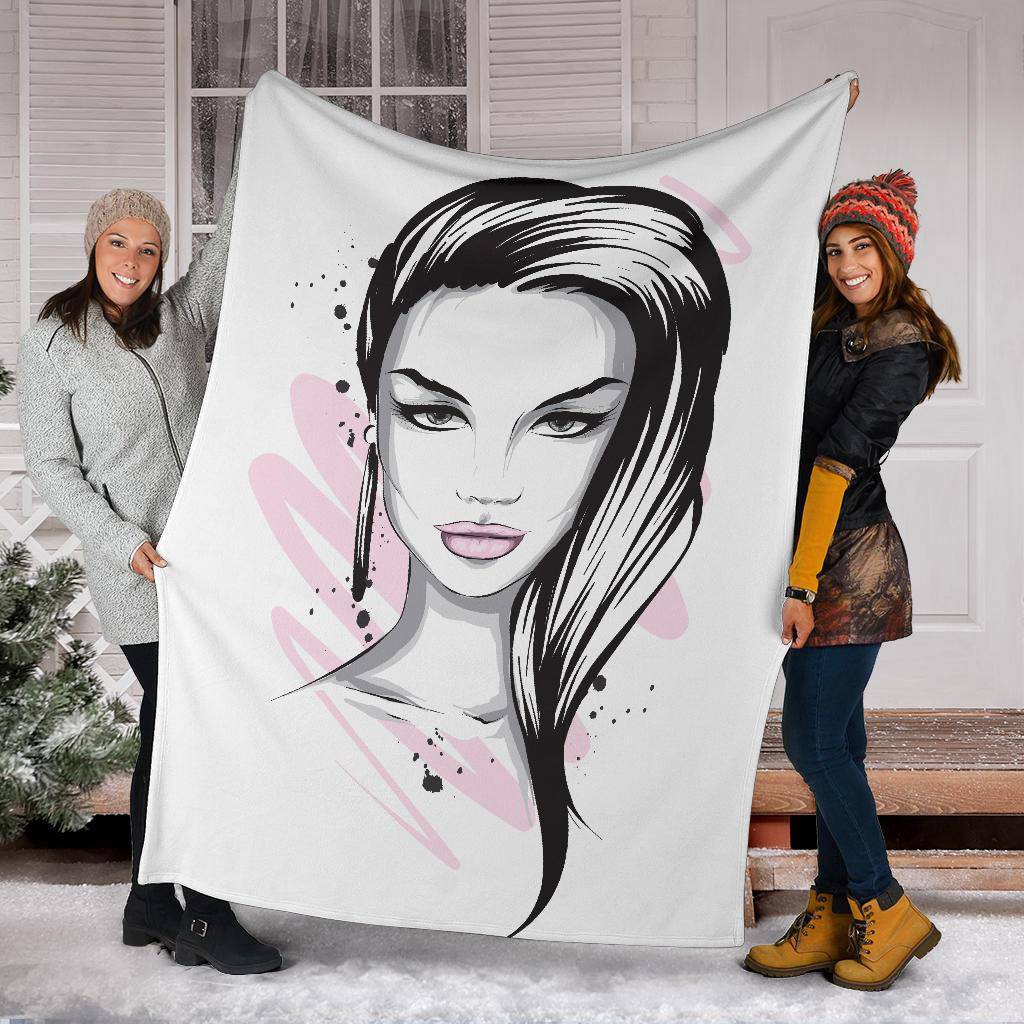 Beautiful Stylish Cartoon Girl Premium Blanket - Top Content | POD Collection | Free Shipping