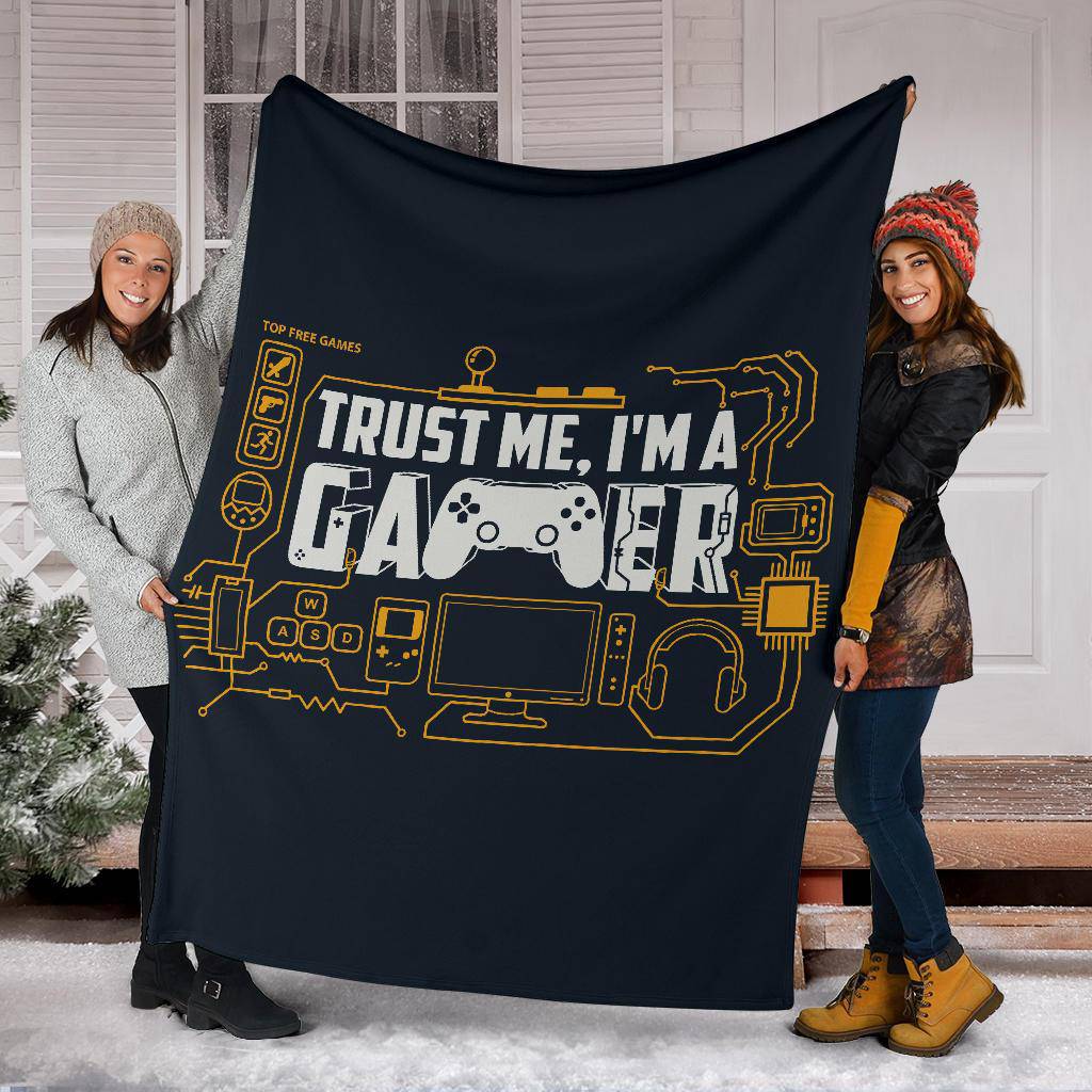 Trust Me I'm A Gamer Drawing Illustration Premium Blanket - Top Content | POD Collection | Free Shipping