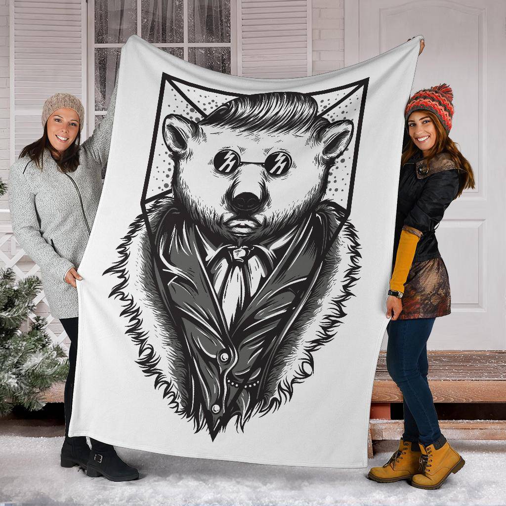 Mr Polar Bear Cartoon Art Premium Blanket - Top Content | POD Collection | Free Shipping