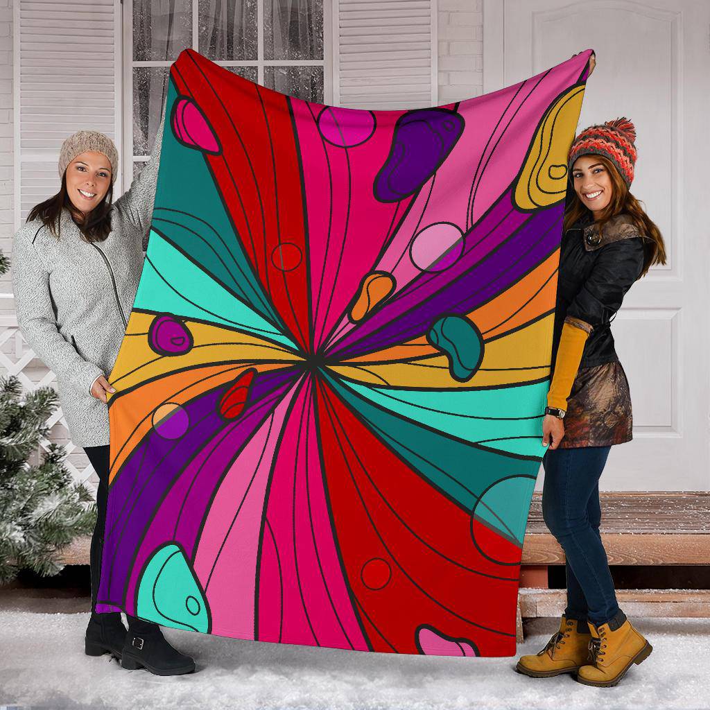 Hand Drawn Colourful Vivid Groovy Background Premium Blanket - Top Content | POD Collection | Free Shipping