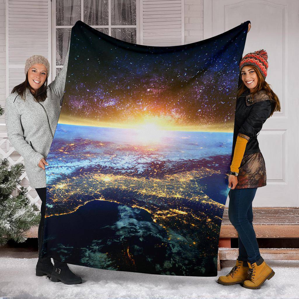 Real Nasa Earth Galaxy View Premium Blanket - Top Content | POD Collection | Free Shipping