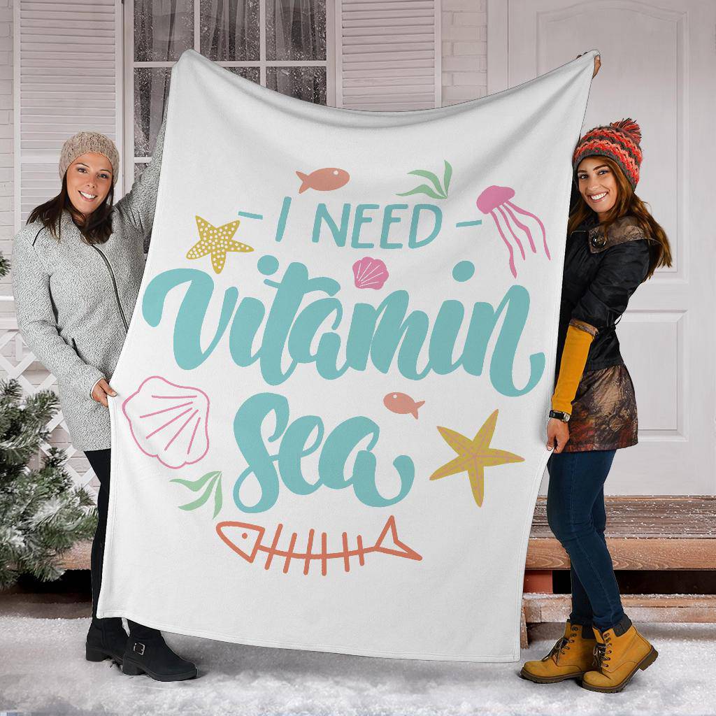 Sea Lover, Summer Vibes, I need Vitamin Sea Premium Blanket - Top Content | POD Collection | Free Shipping